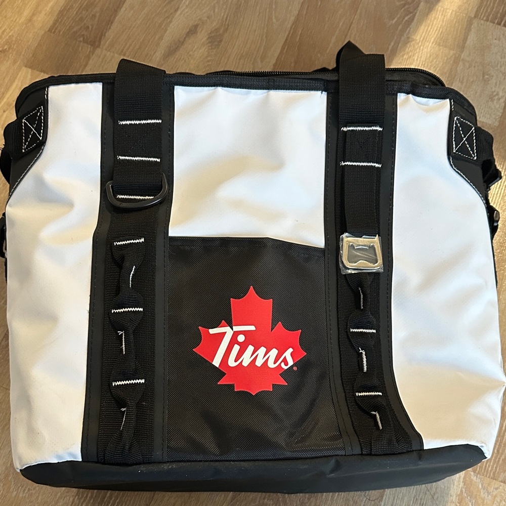 Tims Black and White Duffel Bag
